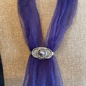 Vintage Silver Triple Ring Scarf Clip